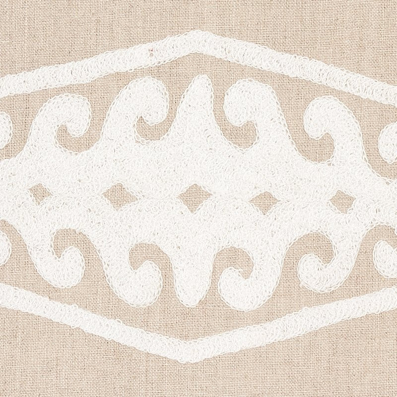 Shop 80211 Seema Embroidery Ivory On Natural By Schumacher Fabric