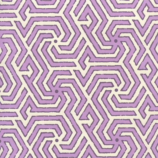 Save 2520-04OWP Maze Reverse Two Colors Lilac Purple by Quadrille Wallpaper