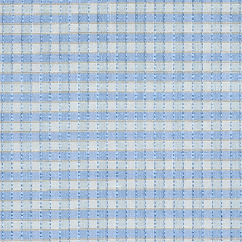 Purchase sample of 3453005 Ingrid Silk Check, Sky by Schumacher Fabric