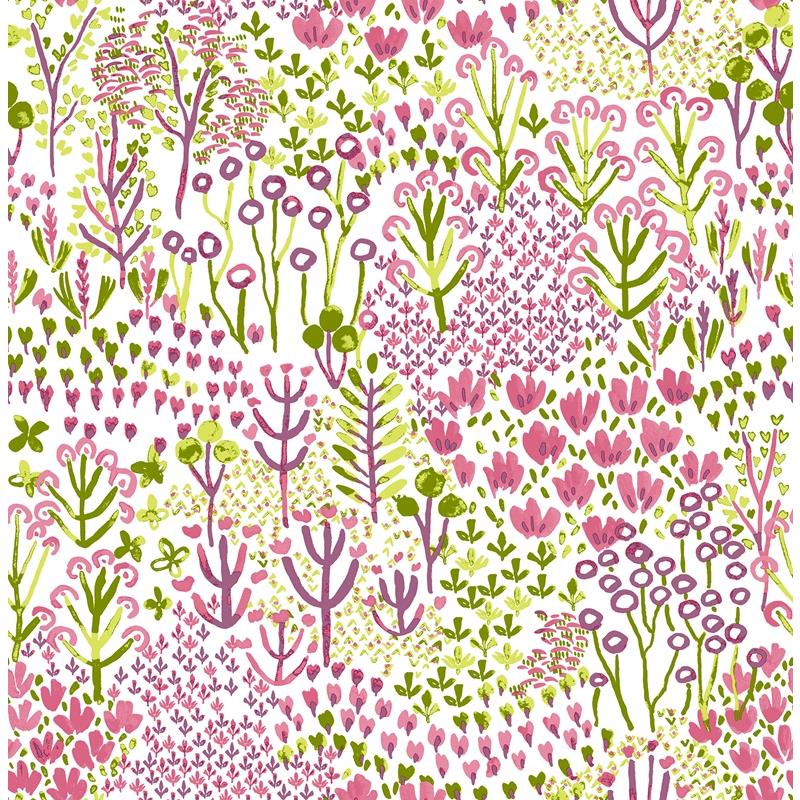 Sample 4081-26349 Happy, Chilton Pink Wildflowers by A-Street Prints Wallpaper
