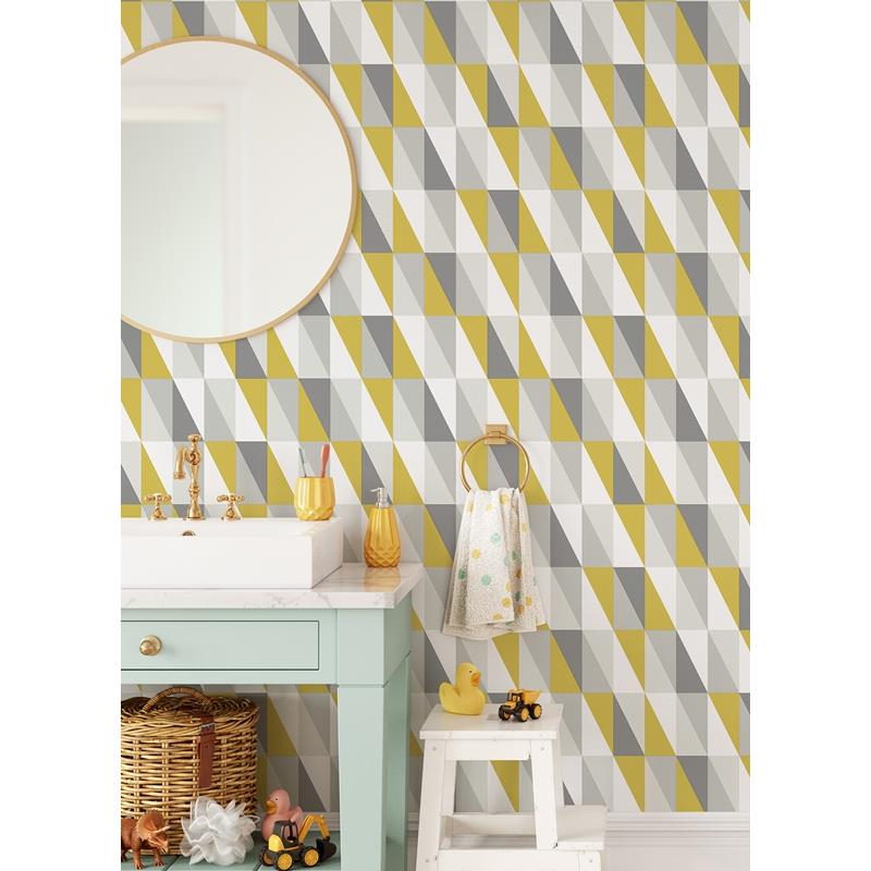 4060-138921 Fable Inez Mustard Geometric Wallpaper by Chesapeake,4060-138921 Fable Inez Mustard Geometric Wallpaper by Chesapeake2