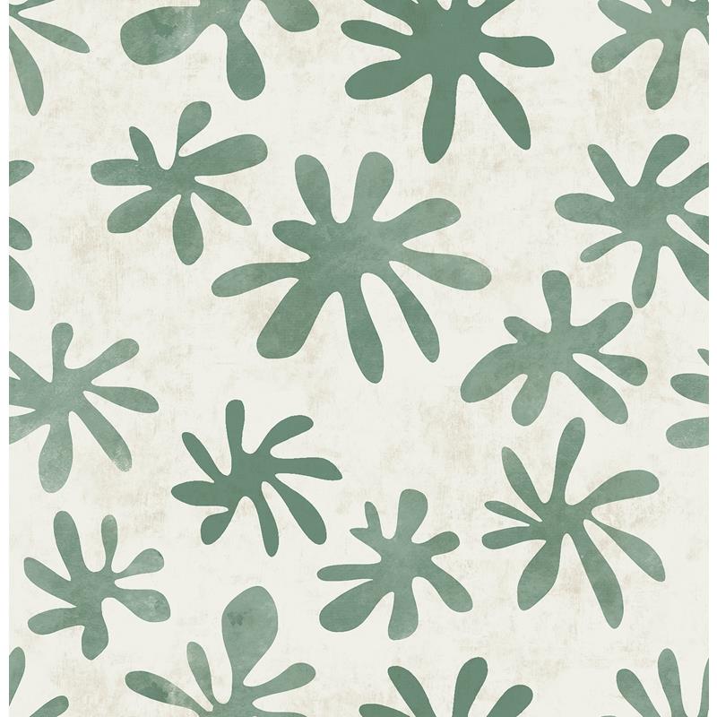 Sample AHS4717 Alja Horvat, Green Field of Flowers Peel and Stick Wallpaper by NuWallpaper
