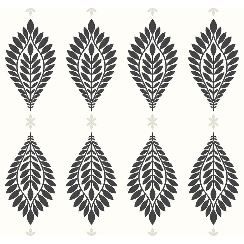 View LN10600 Luxe Retreat Mirasol Palm Frond Black by Seabrook Wallpaper