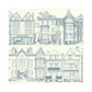 Sample AF1908 Ashford Toiles, Brownstone Terrace  color blue Architectural by Ashford House Wallpaper