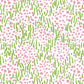 Sample 3030-11WP Trilby, Jungle Green Pink on White by Quadrille Wallpaper