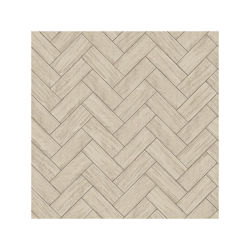 Sample 3123-10105 Homestead, Kaliko Taupe Wood Herringbone by Chesapeake Wallpaper