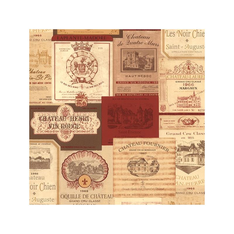 Sample KK26754 Creative Kitchens Wine Labels  Norwall Wallpaper