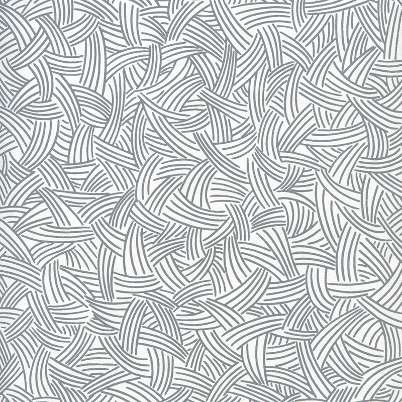 Sample AP404-09 Interweave, Dark Grey on Almost White by Quadrille Wallpaper
