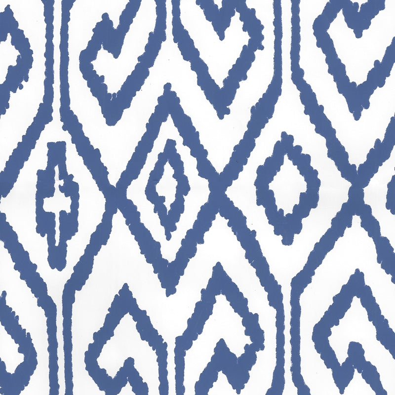 Sample 7240-13WPV Aqua Iv, Navy on White Vinyl by Quadrille Wallpaper