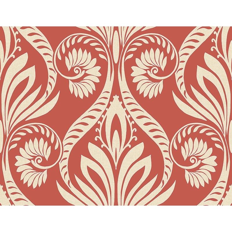 Sample TA21001 Tortuga, Off White, Damask by Seabrook Wallpaper