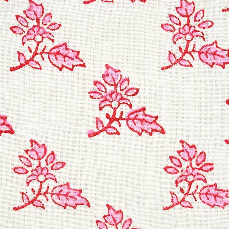 Find 179332 Torbay Hand Blocked Print Pink Schumacher Fabric