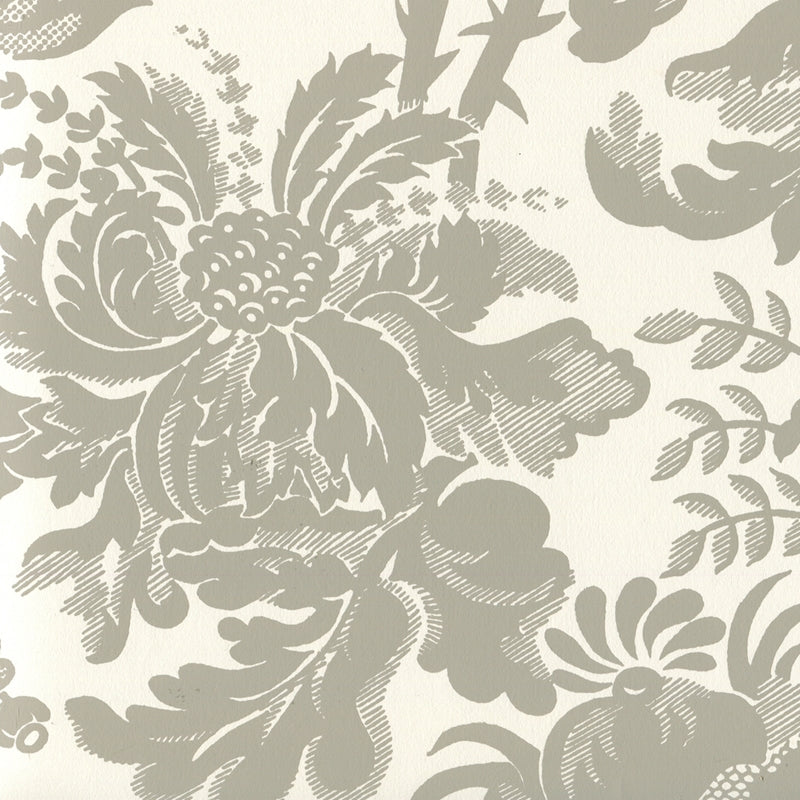 Search 306086W Des Gardes Gray On Off White by Quadrille Wallpaper