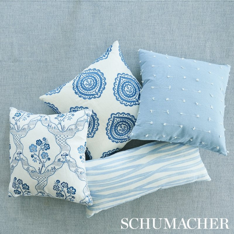 So7675005 Isolde Stripe 20" Pillow Sky By Schumacher Furniture and Accessories 1,So7675005 Isolde Stripe 20" Pillow Sky By Schumacher Furniture and Accessories 2,So7675005 Isolde Stripe 20" Pillow Sky By Schumacher Furniture and Accessories 3