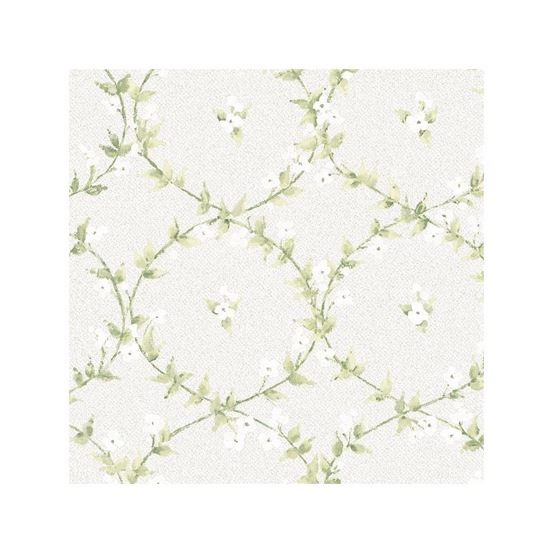 Sample AF37746 Flourish Abby Rose 4, Green Floral Laurel Wallpaper by Norwall