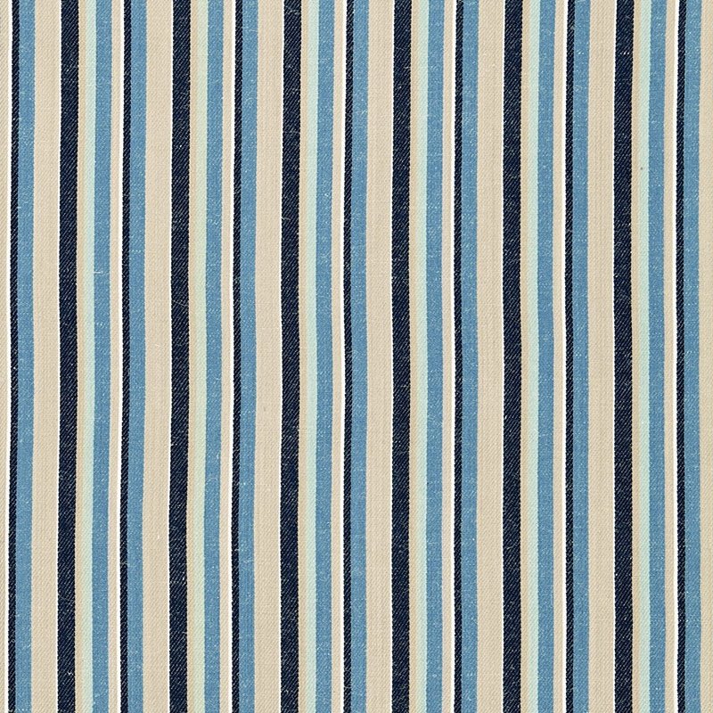 Purchase sample of 66030 Kiawah Stripe, Indigo by Schumacher Fabric
