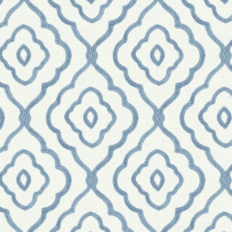 Sample MB30902 Beach House Seaside Ogee, Blue Oasis Ogee by Seabrook Wallpaper