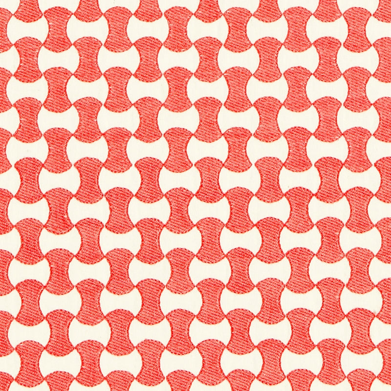 Purchase sample of 67112 Nolita Embroidery, Coral by Schumacher Fabric