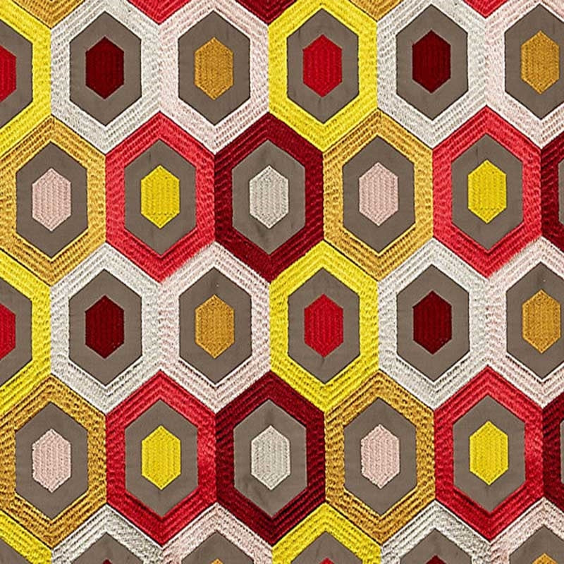 View A9 00032600 Rhapsody Hot Cherry Gold by Aldeco Fabric