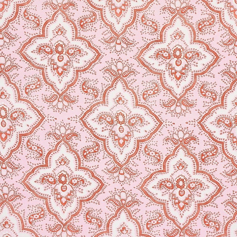 Purchase sample of 179442 Amalia Medallion Handmade Print, Pink by Schumacher Fabric