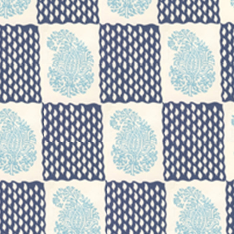 Sample 5090-02WP Bangalore, New Blue Navy by Quadrille Wallpaper
