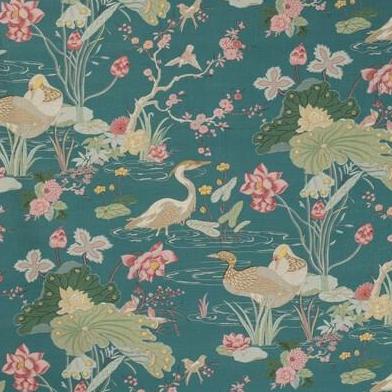 Looking 2020198.357 Luzon Print Lagoon Botanical Florals by Lee Jofa Fabric