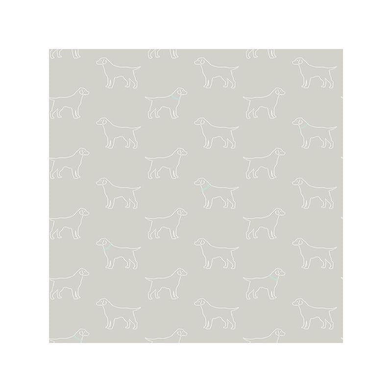 Sample 3122-10414 Flora and Fauna Yoop Grey Dog by Chesapeake Wallpaper