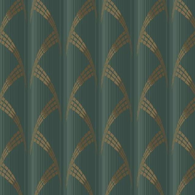 Order CA1582 Deco Metropolis Greens Stripes by Antonina Vella Wallpaper