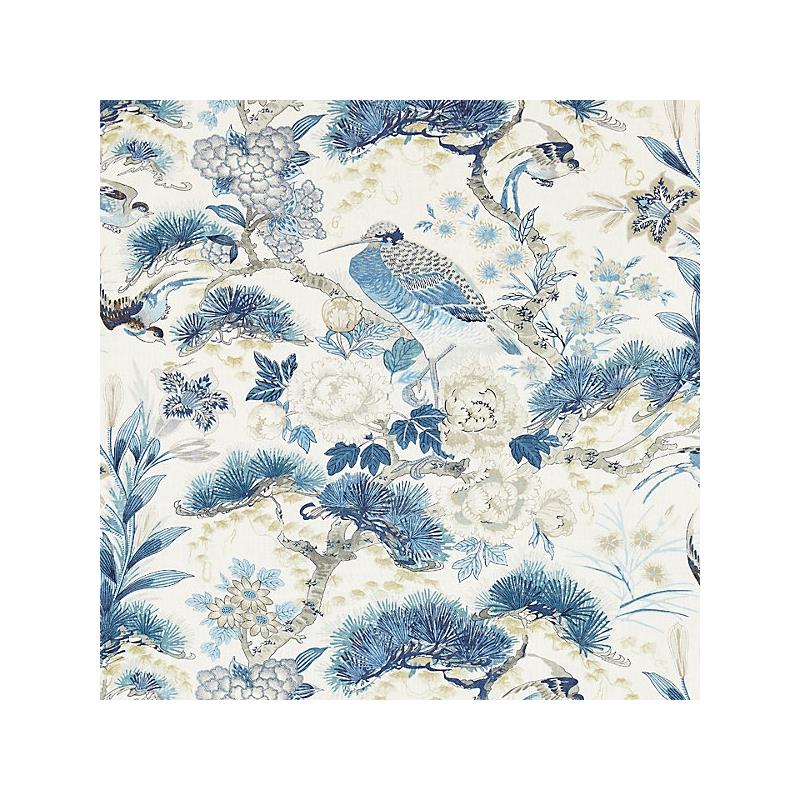 Order 16601-002 Shenyang Linen Print Porcelain by Scalamandre Fabric