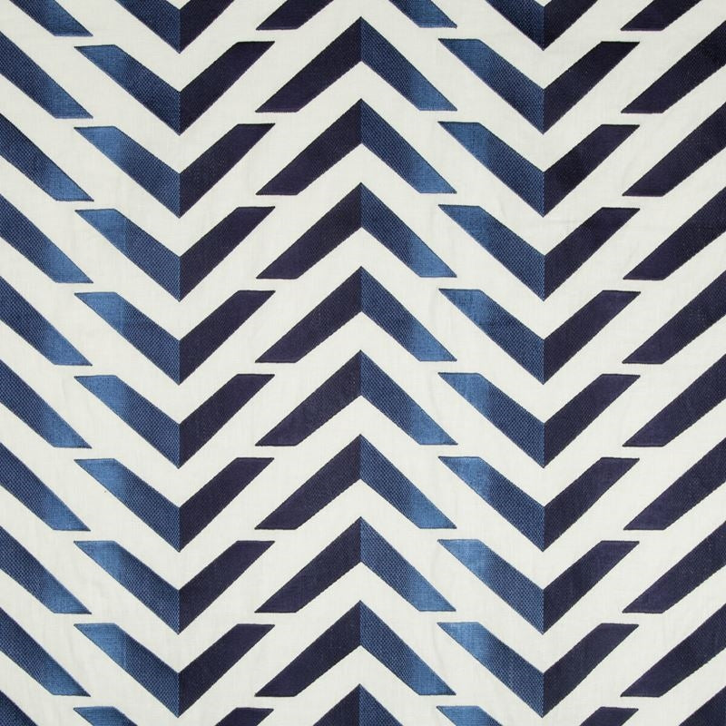 View 8017128-50 Les Vagues Emb Sky/Royal Geometric by Brunschwig & Fils Fabric