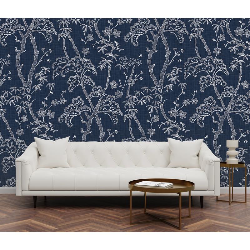 Save on ASTM3920 Katie Hunt Storybook Forest Denim Blue Wall Mural by Katie Hunt x A-Street Prints Wallpaper