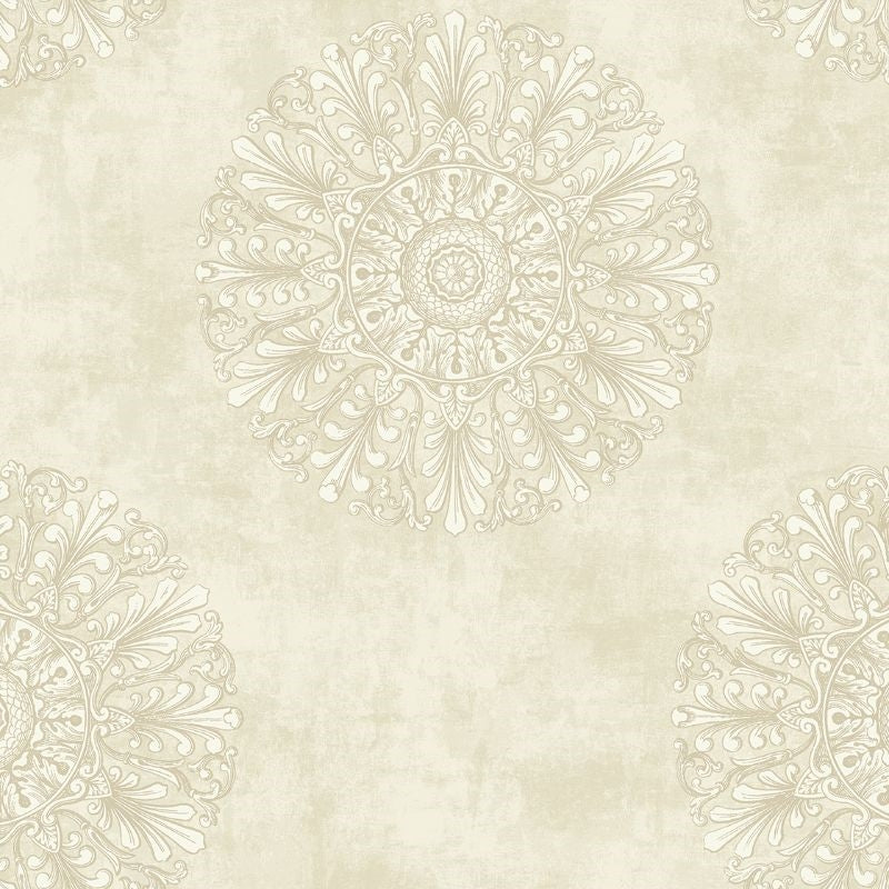 Acquire AM91807 Mulberry Place Rosette by Wallquest Wallpaper