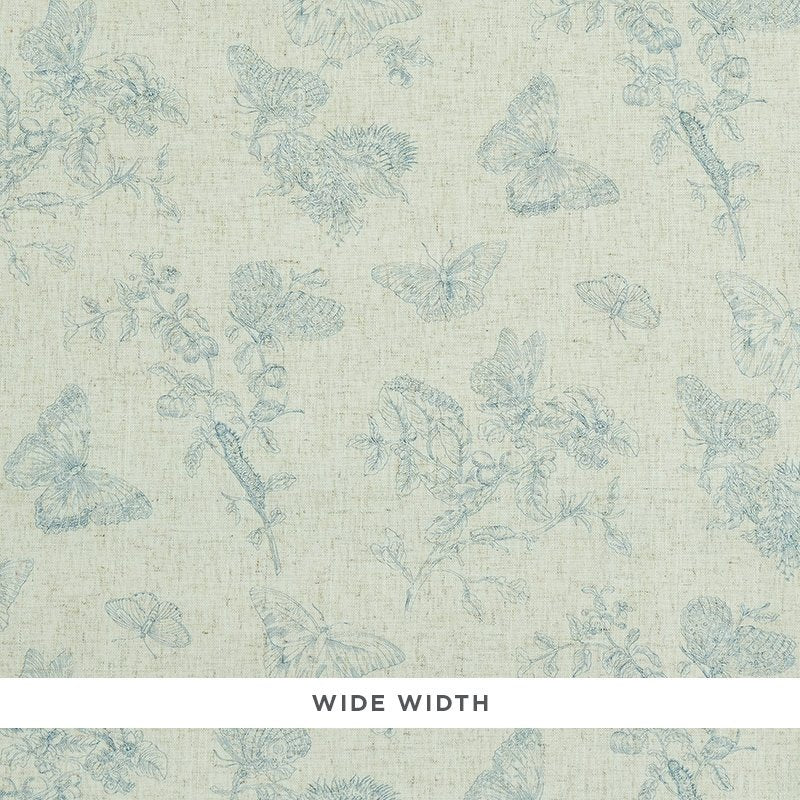Purchase 5011831 Baudin Butterfly Linen Blue Schumacher Wallcovering Wallpaper