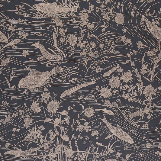Purchase 5013281 Sea Garden Charcoal Schumacher Wallcovering Wallpaper