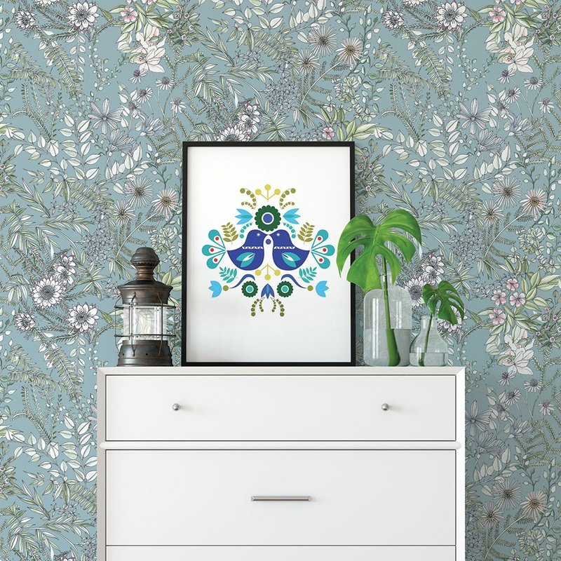 Save on 2821-12904 Folklore. Full Bloom Blue A-Street Wallpaper