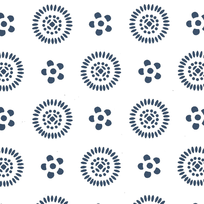 Find 2210-07WWP Cecil Blue,White,Multi Colored by Quadrille Wallpaper