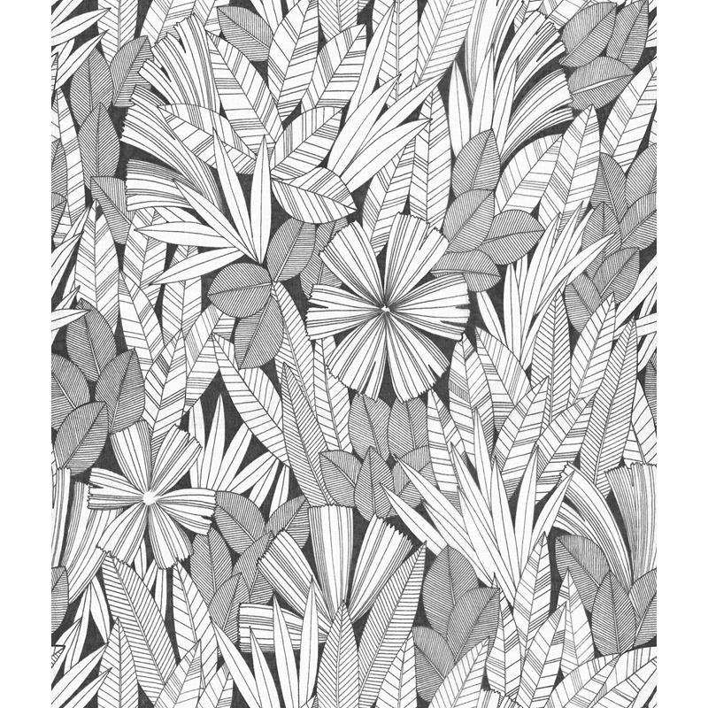 Sample 4081-26346 Happy, Bannon Black Leaves by A-Street Prints Wallpaper