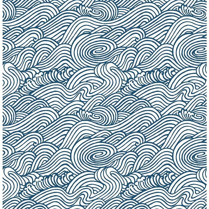 Sample NUS3562 Navy Saybrook, Novelty Peel and Stick Wallpaper