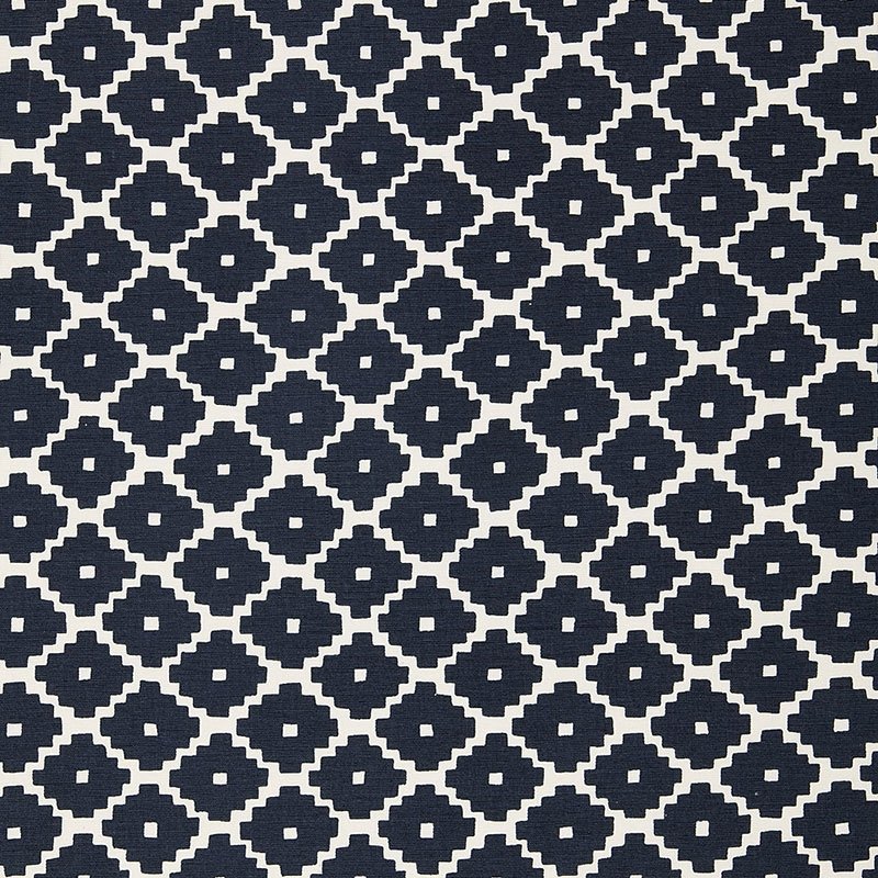 Purchase sample of 174486 Ziggurat, Navy by Schumacher Fabric