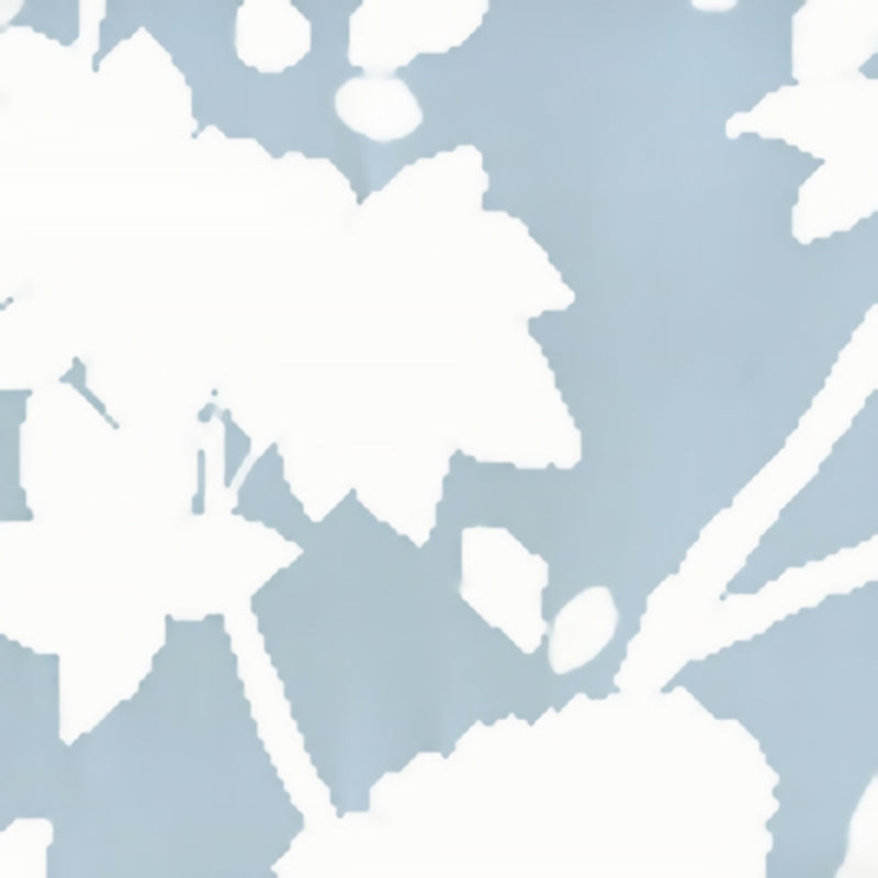 Sample 306180W Happy Garden Background, Windsor Blue On White by Quadrille Wallpaper