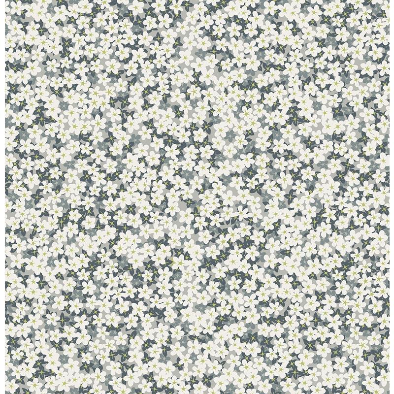 Sample 2901-25447 Perennial,  Giverny Grey Miniature Floral Wallpaper by A Street Prints