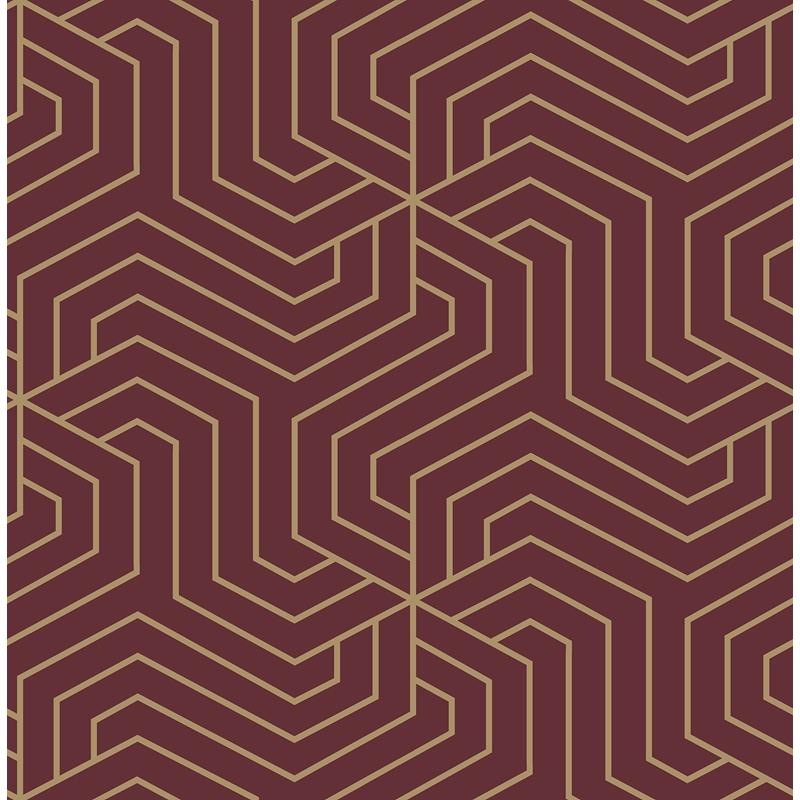 Sample RZS4527 Rachel Zoe, Burgundy Ramsey Peel and Stick Wallpaper by NuWallpaper