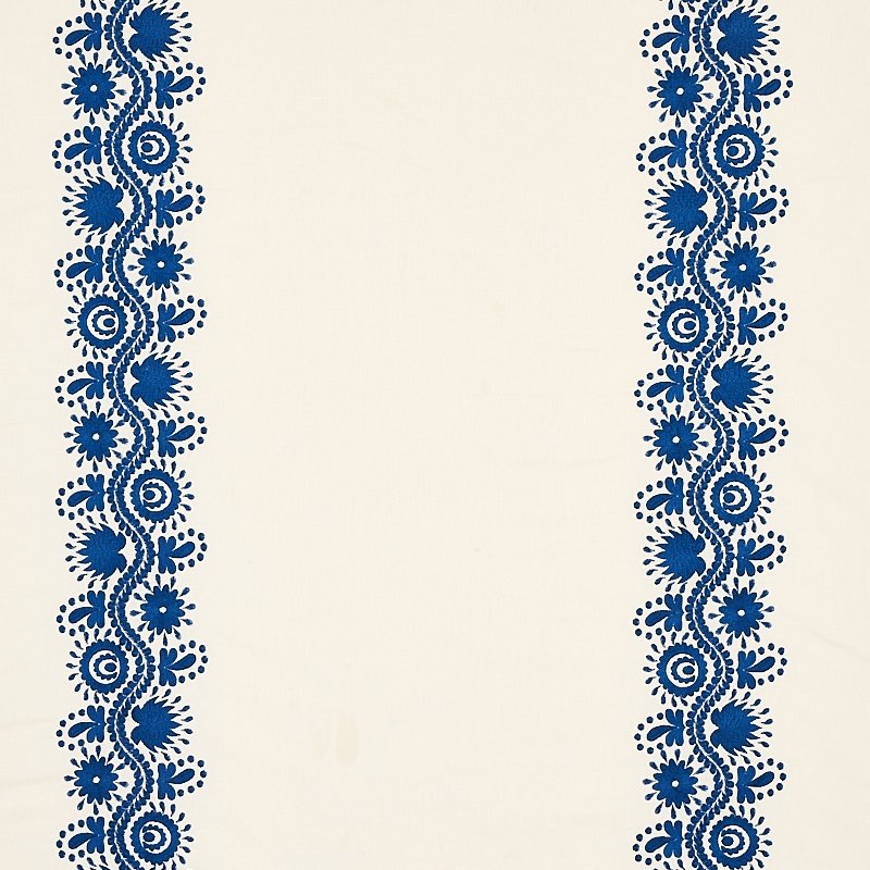 Purchase sample of 80741 Theodora Embroidery, Blue by Schumacher Fabric