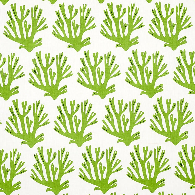 Purchase sample of 179101 Coral, Green by Schumacher Fabric