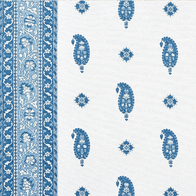 Purchase sample of 177611 Ojai Paisley, Indigo by Schumacher Fabric