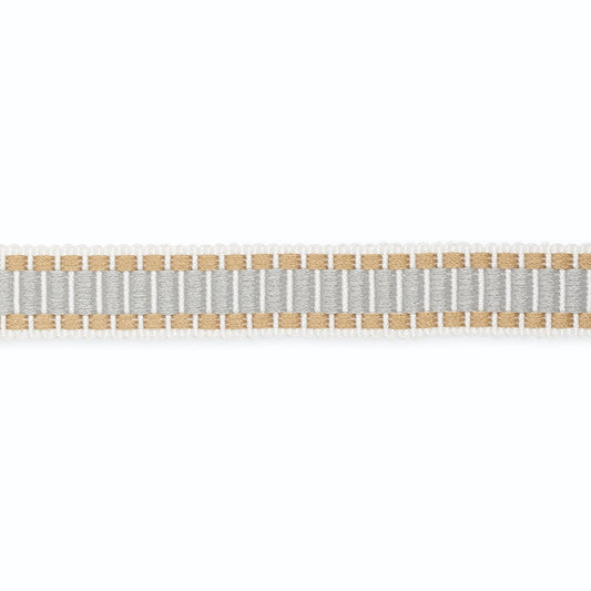 B130-3 | Devon Braid, White/Moonstone/Fog - Schumacher Fabric