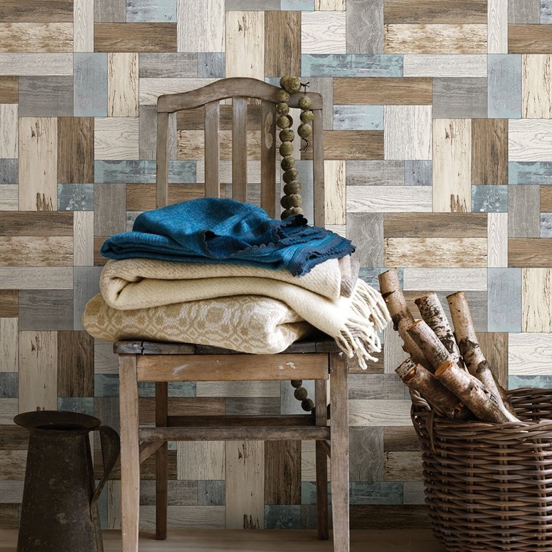 Select 2922-25384 Trilogy Knock on Wood Multicolor Distressed Multicolor A-Street Prints Wallpaper