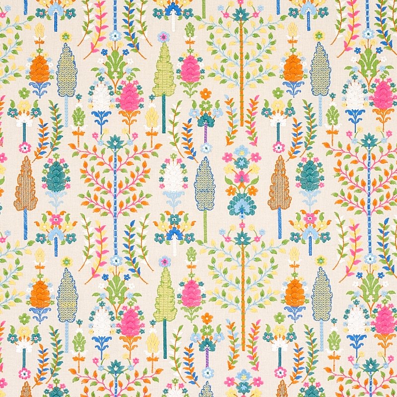Purchase sample of 79820 Desna Embroidery, Multi by Schumacher Fabric