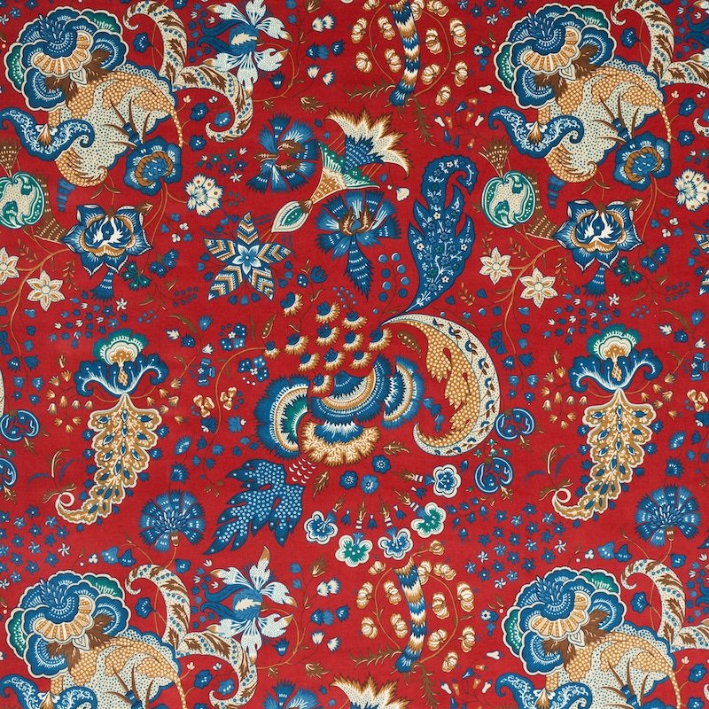 Purchase sample of 179421 Majorelle Velvet, Red by Schumacher Fabric