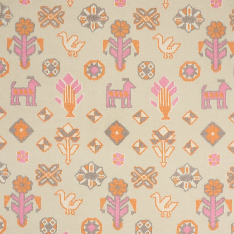 Purchase sample of 78142 Chuska Warp Print, Pink & Orange by Schumacher Fabric
