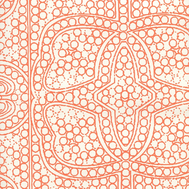 Sample CP1000W-06 Persia, Orange on Almost White by Quadrille Wallpaper